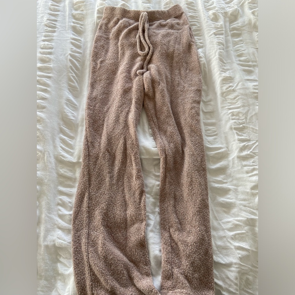 Pink Flare Fuzzy Pants